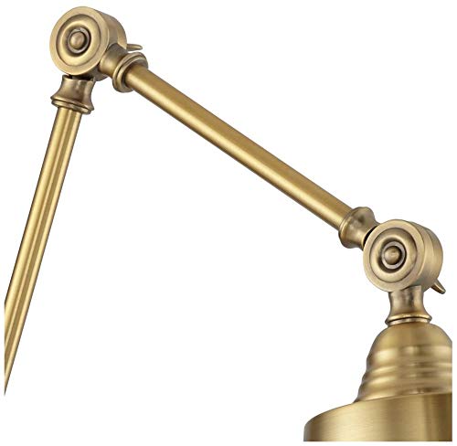 Mendes Antique Brass Swing Arm Plug-In Wall Lamps Set of 2 Light Fixture | Modern Adjustable Up Down Metal Shade for Bedroom Bedside House Reading Living Room Home Hallway Dining
