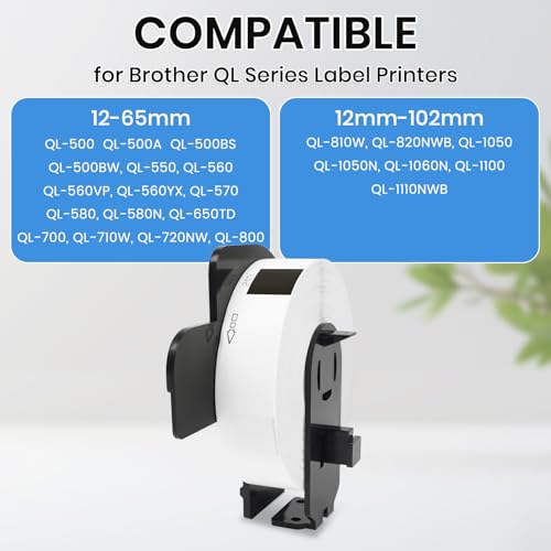 12-Pack Compatible with Brother DK-1203 300 Removable File Folder Labels - size: 0.66" X 3.4”