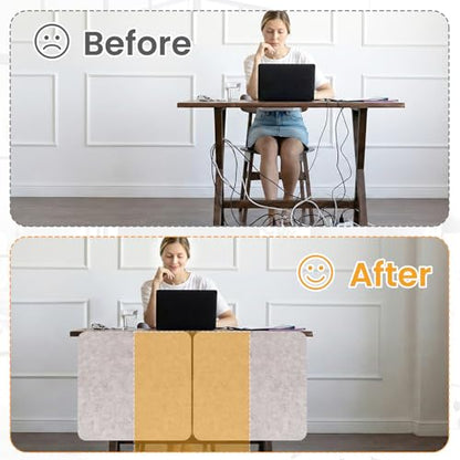 Desk Divider, Clamp On Felt Desk Privacy Panels, Acoustic Sound Absorbing Desk Partition for Office Desk, Reduce Distractions, Oatmeal, 1 Pack, 24 x 24 in | Clamp-On Installation, Felt Privacy Panels, Helps Reduce Visual Distractions, Suitable for Offices