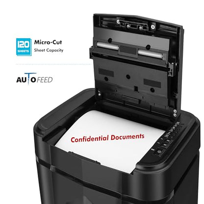 Aurora High Security 120-Sheet Auto Feed Micro-Cut Paper and Credit Card Shredder with 5 Gallon Pullout Basket / 60 Minutes/Security Level P-5 - style: 120-Sheet Auto Feed MicroCut / P5