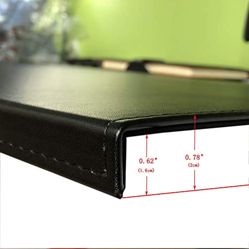 AKOZLIN 35.4"x 18.9" Soft PU Leather Surface Office Desk Mouse Mat Anti-Push Pad with Full Grip Fixation Lip Table Blotter Edge-Locked Protector - color: Black, size: 35.4"x18.9"