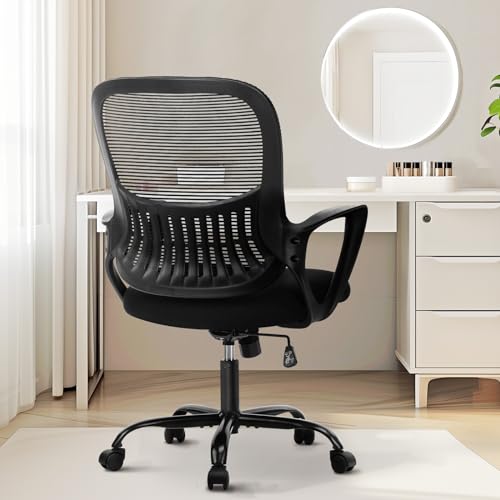 Sweetcrispy Home Office Managerial Executive Chair with Ergonomic Design - color: Black, size: 18.5"D