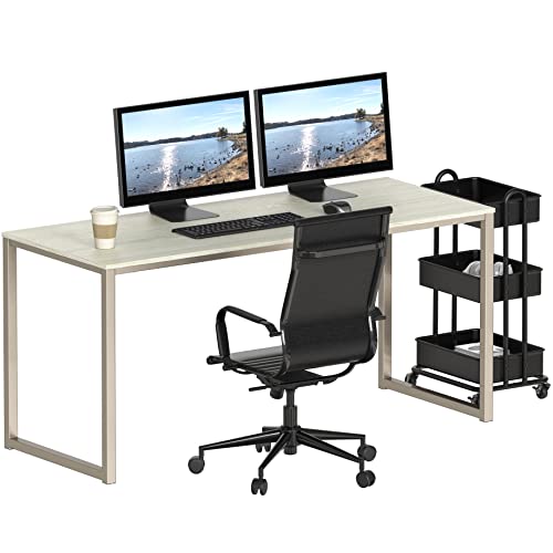 SHW Mission 55-Inch Home Office Computer Desk, Maple - color: Maple, size: 55-Inch