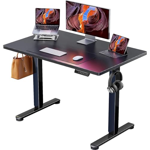 ErGear Height Adjustable Electric Standing Desk, 40 x 24 Inches Sit Stand up Desk, Memory Computer Home Office Desk, Black - color: Black, size: 40 X 24 Inches