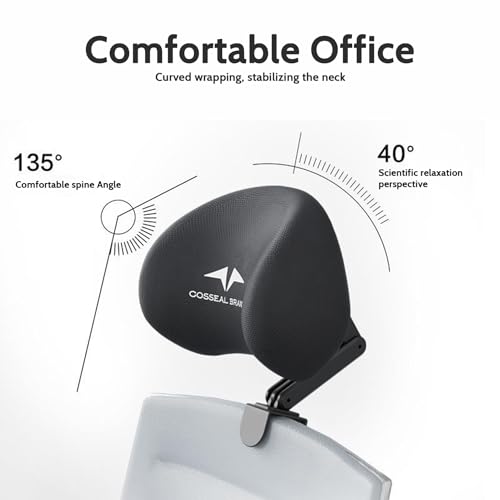 Memory Foam Headrest Attachment for Office Chair, Attachable Chair Head Rest, Desk Neck Support, Elastic Sponge Head Pillow in Home Office Desk Chairs