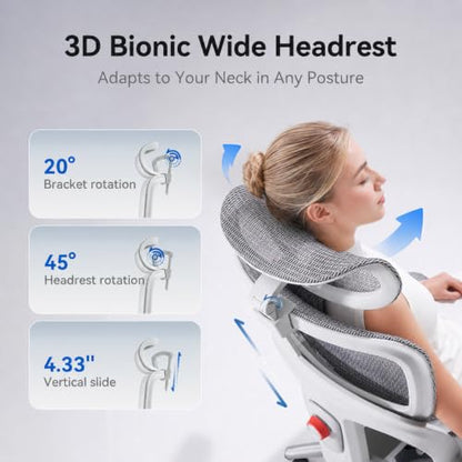SIHOO B300 PRO Ergonomic Office Chair, High Back Mesh Computer Chair, White - color: Soft White, size: Pack of 1