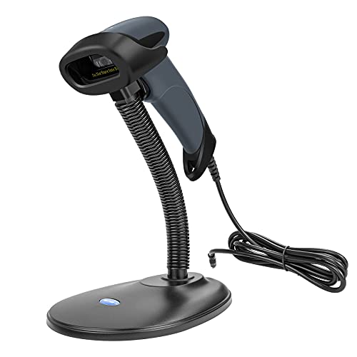 NETUM USB Barcode Scanner with Stand, Wired 1D CCD Scanner for POS - M3S | Handheld Bar Code Reader, Compact 1D CCD scanner for printed labels, book barcodes, retail tags, school assets, and inventory - size: 1D -M3S
