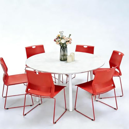 Red Stacking Conference Guest Chairs Set of 4, stackable Waiting Breakroom - color: Red, size: 4 pack