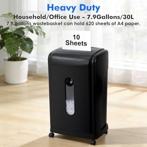 Wingwise Ultra Low Noise 48dB Micro Cut Paper Shredder for Home Office - size: 10 Sheets