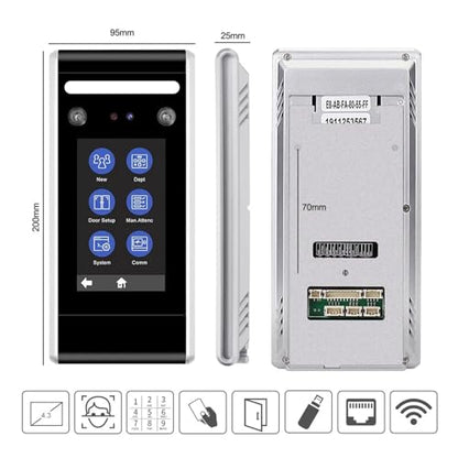 Time Clocks WiFi Dynamic Face Access Control Time Attendance Machine Biometric IR Face Recognition Keypad TCP/IP/USB,DT60-TOP