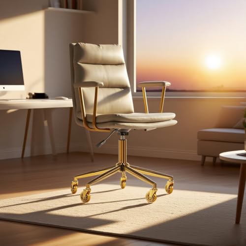 Frassie Metal Chair Base Replacement Gold Set with Plate, Cylinder, Wheels