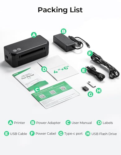 SVANTTO Bluetooth Thermal Label Printer, 4x6 Shipping Printer