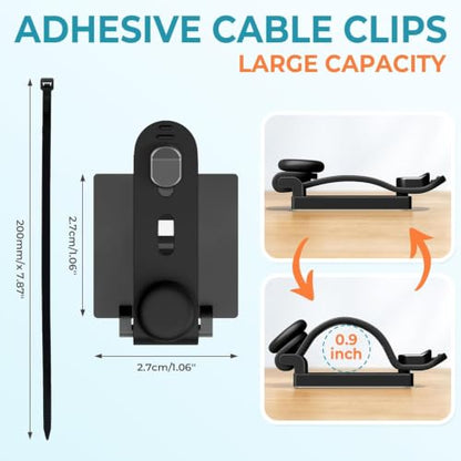 Kanemc Cable Clips Management Under Desk,Adhesive Wire Organizers for Cords