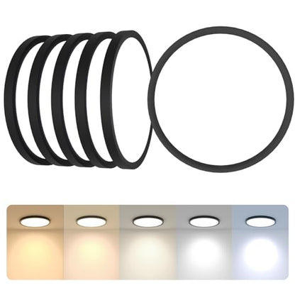 12 Inch Black LED Flush Mount Ceiling Light Fixture (6 Pcs) - color: Black, size: 12inch-6Pack