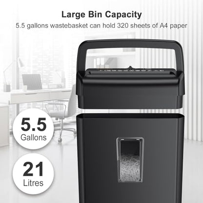 Bonsaii 10-Sheet Cross Cut Paper Shredder & 12 Pack Lubricant Sheets