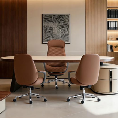 High-Back Office Executive Chair Ergonomic Office Chair with Footrest Adjustable Swivel with Lumbar Support Armrest for Home - color: Black