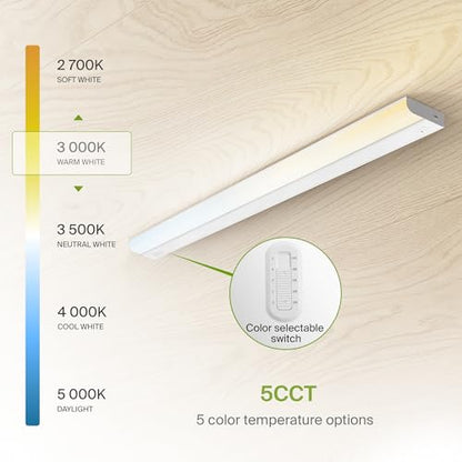 ASD LED Under Cabinet Lighting Hardwired, 40 Inch 20W 2700K-5000K - color: 40 Inch White, size: 6 Pack