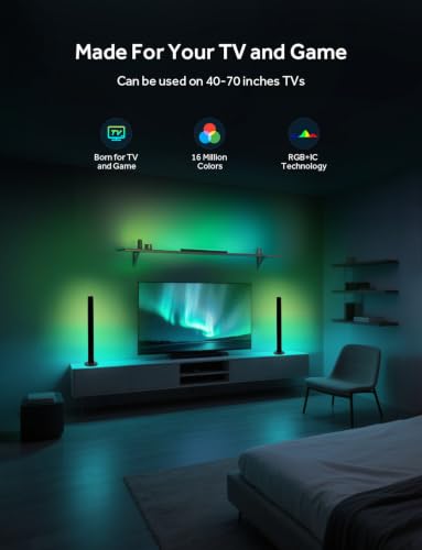 Smart Light Bar, RGB IC LED Lights Bars for Living Room Gaming TV Backlight - size: 14.6 inch