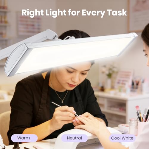 Neatfi 3,500 Lumens LED Desk Lamp, Dimmable, 26-Inch Shade, CCT (White-2) - color: White-2, size: 26-Inch Wide Shade