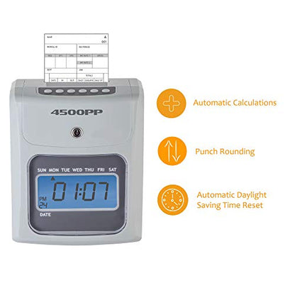 Nile Products - 4500PP Electronic Calculating Time Clock - style: Small Business Punch Pack