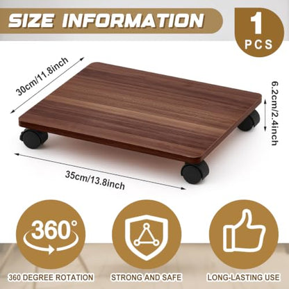 Beeveer 2 Pcs Walnut Under Desk Printer Stand 13.8 x 11.8 x 2.4 Inches - color: Walnut, size: 13.8 x 11.8 x 2.4 Inches