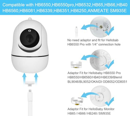 Baby Monitor Mount Compatible with HelloBaby HB6550/HB65/HB66/HB248,ANMEATE SM935E Baby Monitor Camera 15.7 inches Flexible Clip Clamp Mount Long Gooseneck Arm, Baby Monitors Holder Without Tools