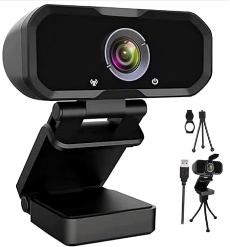 Webcam 1080p HD Computer Camera Microphone Laptop USB PC Webcam - color: Black-1080P