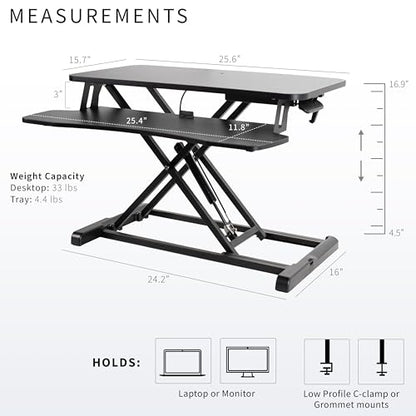 VIVO Black 26 in Standing Desk Converter, DESK-V026KB - color: Black, size: 26"