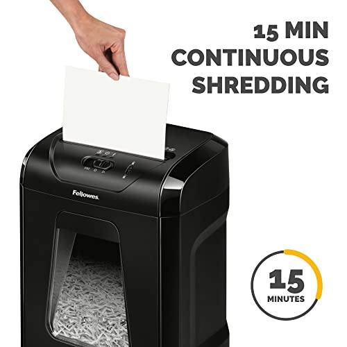 Fellowes Powershred 12 Sheet Cross-Cut Paper Home Office Paper Shredder, 19.50" H x 9.69" W x 13.44" D - style: 12 Sheet