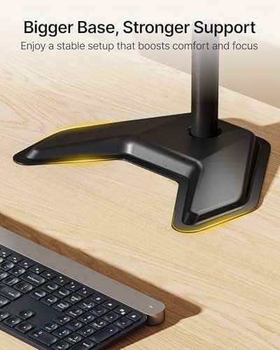 monTEK Freestanding Quad Monitor Stand for Four 17-32" Screens, 22 lbs Each | Solid V-shaped base, four-screen full-motion arms, height adjustment, tilt, swivel, rotation and VESA 75/100 - size: Quad Monitor