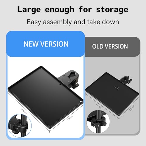 BILIONE Mic Stand Tray 10.6" x 7.8" Large with Crab Clamp for Mixers & Gear - style: Tray