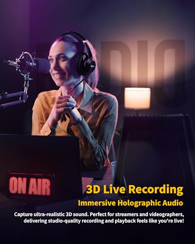 KURO X-Ear 1 Gaming Headset, AI Gesture Control, 7.1 Surround, 3D Live Recording, Transparency Mode, Noise-Canceling Mic, USB-C, LED Modes, Multiplatform Compatible