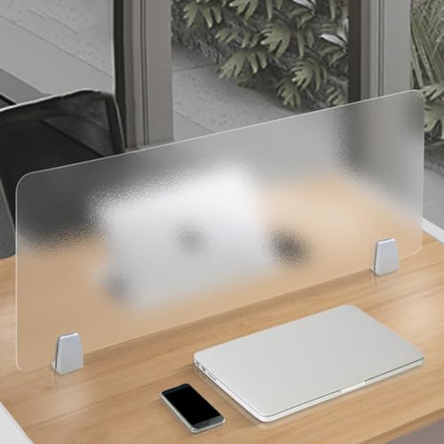 Desk Divider, Lightweight Matte Frosted Acrylic Office Partitions, Translucent Desk Acoustic Partitions Offices Schools Divider Board, 11.8in High Low Fence - size: 47.2x11.8in