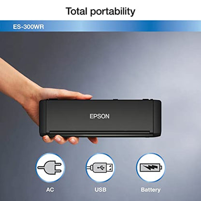 Epson ES-300WR Wireless Color Portable Duplex Document Scanner Accounting Edition for PC and Mac Auto Doc Feeder (ADF)