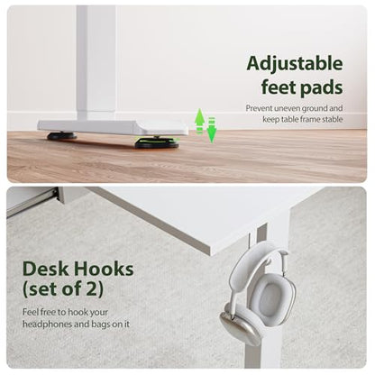Agilestic 48 * 24 Inch Electric Standing Desk with Under Drawers, White - color: Basic White, size: 48x24 Inch