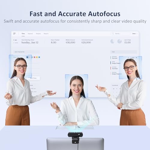 NexiGo HelloCam Pro, Webcam with Windows Hello, 1080P 60FPS Autofocus, True Privacy, Automatic Electronic Shutter, Computer Camera, Microphone, Facial Enhancement, HD USB Web Cam - color: Neo