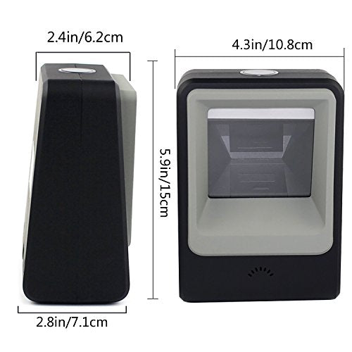 2D QR Barcode Scanner,Symcode Omnidirectional Hands-Free USB Automatic Barcode Reader for Mobile Payment Computer Screen Scan - color: Black