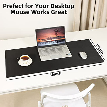 Wolaile Large Mouse Pad, 36x17 in Gaming Mouse Mat,Waterproof and Non-Slip Desktop Pad for Computer Keyboard,Black,XL