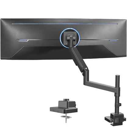 VIVO Heavy Duty Ultrawide Monitor Arm with Pole, 57 inch Screens up to 59.4 lbs, Desk Mount TV and Monitor Stand Designed for Samsung Odyssey Ark, Neo G9, ViewFinity S9, and More, Black, STAND-GT57T