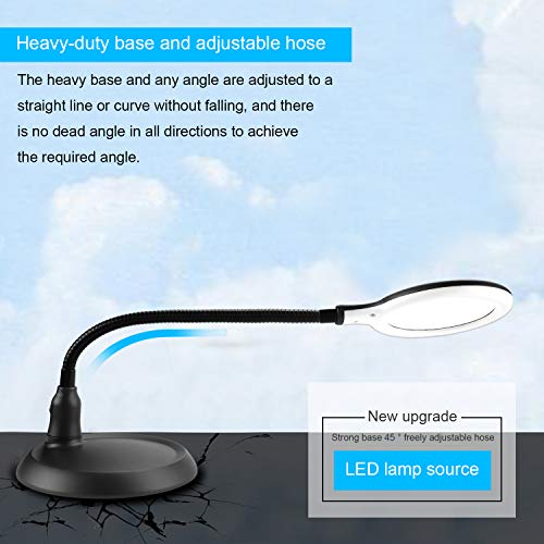 Magnifying Glass Lamp,5X Magnifier LED Light and Flexible Neck,Magnifying Lamp USB Powered,Perfect for Reading,Hobbies,Task Crafts or Workbench