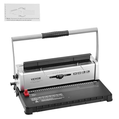 VEVOR Coil Binding Machine, Manual Book Maker 34-Holes Binding 120 Sheets, Punch Binder with Adjustable Side Margin, for Letter Size, A4, A5 - style: Coil Binding