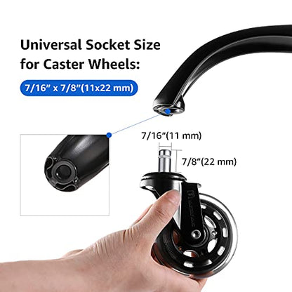 MASTERY MART Heavy Duty Office Chair Base Replacement, 2500 Lbs, 28"(70 cm), Metal Desk Chair Base Replacement Parts with Universal Gas Cylinder Hole and Casters Sockets, Matte Black - color: Matte Black