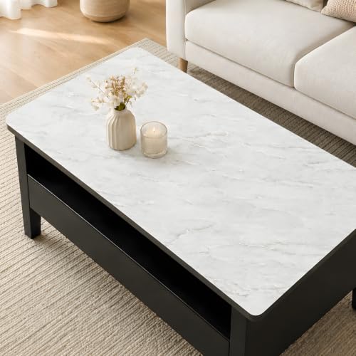 LovePads Marble-Look Table Protector, 30x48 in Coffee & Side Table Cover - size: 30" x 48" (Rectangular)