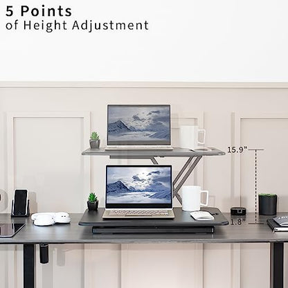 VIVO 26 in Single Top Standing Desk Converter, Ultra-Slim Desk Riser - color: Black, size: 26"