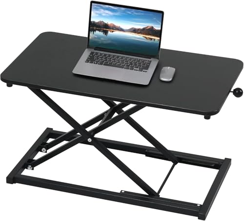 Height Adjustable Standing Desk Black Converter Keyboard Riser 23.6 Inch - color: Black