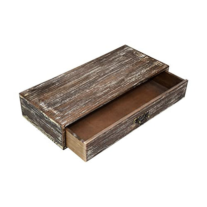Wooden Drawers Organizer Box Solid Farmhouse Retro Desktop Storage Box - color: Retro