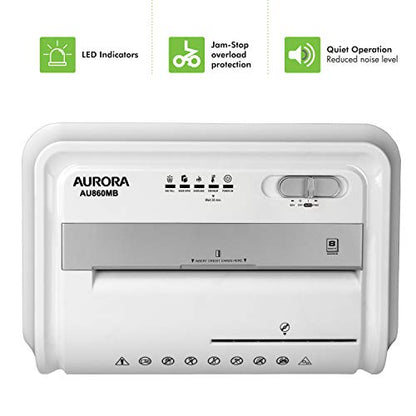 Aurora High-Security 8-Sheet Micro-Cut Paper, CD/DVD and Credit Card Shredder, White/Gray - style: 8-Sheet Microcut / P4