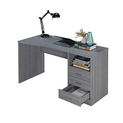 Techni Mobili 51 Inch Classic Computer Desk w/Drawers & Storage, Grey - color: Light Grey