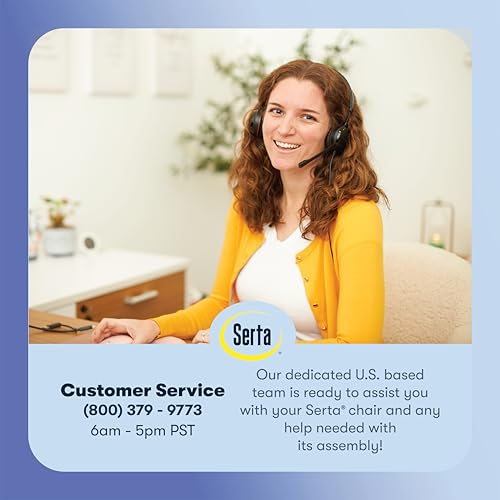 Serta Executive Office Chair with Lumbar Support, Fixed Arms Leather Chair - color: Black Bonded Leather