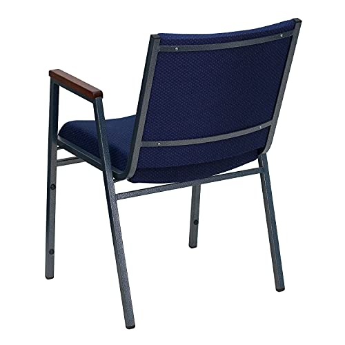 Flash Furniture Hercules Fabric Stack Chair with Arms, Navy Blue - color: Navy Patterned Fabric, size: Set of 1